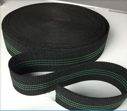 الصين حزام النمط الهندي أريكة مرنة 68g / M اللون الأسود مع 3 خطوط خضراء المزود