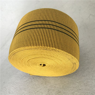 الصين 70٪ عرض استطالة حزام 7 سم أريكة حزام أصفر اللون مصنوعة من المطاط الماليزي المزود