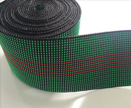 الصين 50MM اللون الأخضر الترامبولين حزام قوي مرونة المنسوجات المنزلية 50G / M المزود
