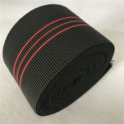 الصين حزام صوفا مطاطي اللون أسود 50٪ -60٪ استطالة مع استخدام خطوط حمراء لمقعد الأريكة المزود